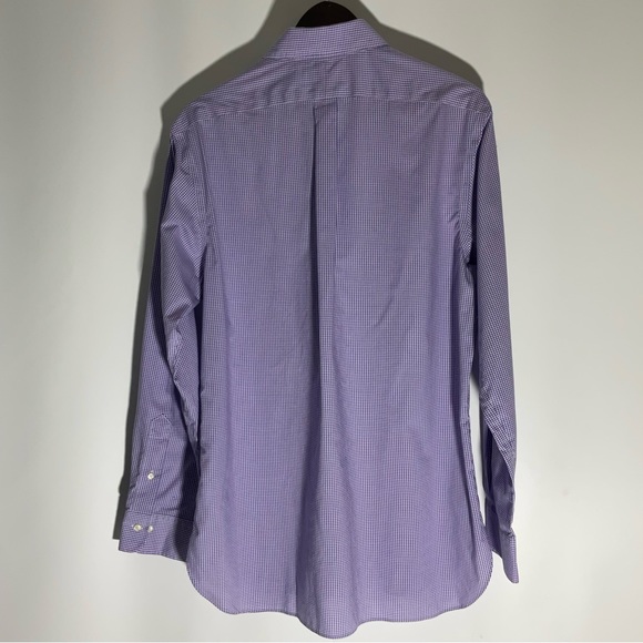 Ralph Lauren Purple Polo Button Up Long Sleeve Checked Shirt 16.5” Neck 34/35 - Picture 7 of 10